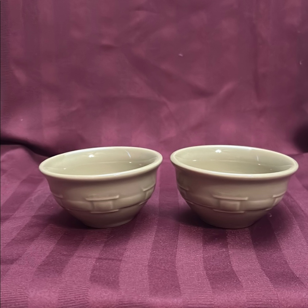 Longaberger Set of 2 Sage Dessert Bowls